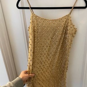 Gold pearl windsor dress